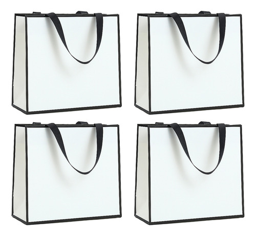 Bolsa De Papel Horizontal Blanca Para Regalo, Joyería, 4 Uni