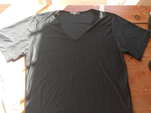 Remera Negra Hilo De Seda Xl