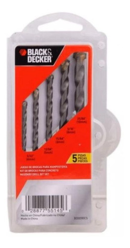 Broca De Widea De 4 À 10 Mm Kit Com 5 Peças Black & Decker
