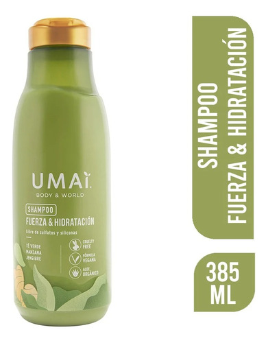 Umai Shampoo Fuerza & Hidrataciónté Verde/manzana Y Jengibre