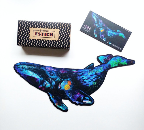 Juego Rompecabezas Ilustrado Ballena Madera Puzzle - Estich