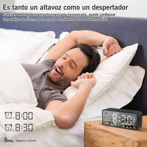 Reloj Despertador Digital Bocina Bluetooth/reloj De Mesa