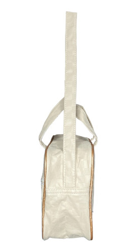 Bolsa Necessaire Estética Linda Resistente Bege C/ Dourado