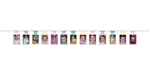 1er Cumpleaños Minnie Mouse Photo Garland Party Supplies Min