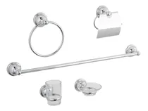 Comprar Juego Accesorio Para Baño 6 Piezas Cromado Metalico