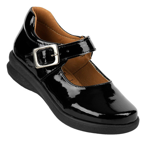 Zapato Escolar Piso Niña Negro Tipocharol Stfashion 10503700