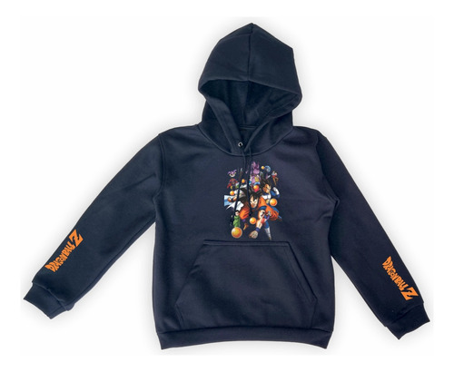 Buzo Hoodie Canguro Algodón Niños/as Dragon Ball Con Capucha