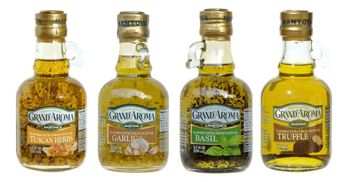 Set De 4 Botellas Mantova Sabores Bruschetta, Trufa, Garlic