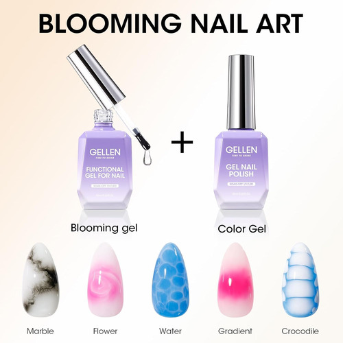 Gellen Blooming Gel - Esmalte De Uñas Transparente De 0.6 Fl