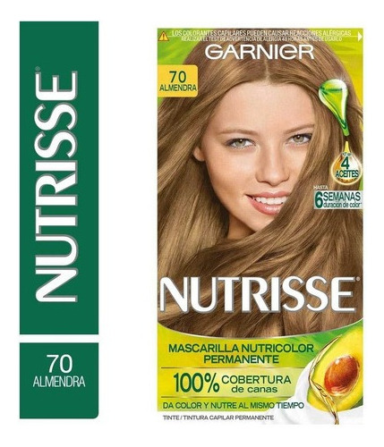 Kit Tinte Garnier  Nutrisse regular clasico Mascarilla nutricolor permanente tono 70 almendra para cabello