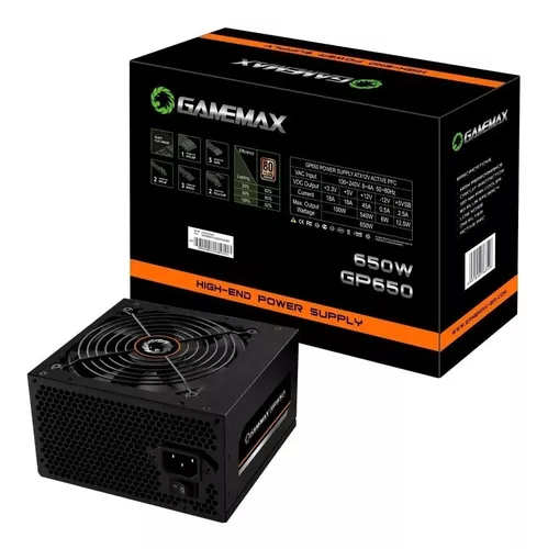 Fonte Alimentação Para Pc Gamemax Gp650 650w Black 100v/240v