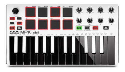 Akai Mpk Mini Mk2 Controlador Teclado Midi Version Blanco