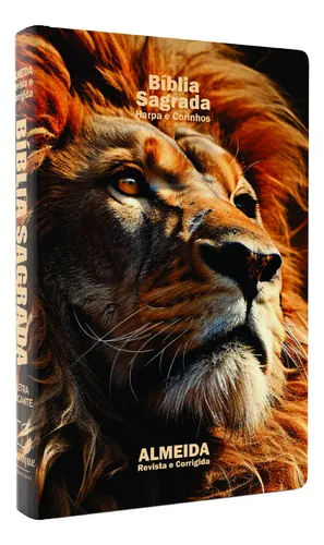 comprar Bíblia Sagrada Letra Gigante Leão Perfil: Harpa Cristã, Capa Dura. De João Ferreira De Almeida, Editorial Jaboque Livraria Cristã. Edição Atual, Em Português. 2024