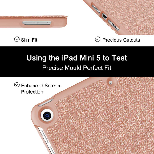 Funda Ipad Mini 5 2019 Soke Triple Premium Tpu Automático Oro Rosa