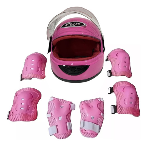 Casco De Niña Para Moto Más Kits De Protectores