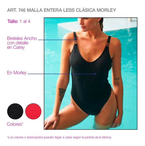 Imagen 2 de 6 de Malla Dolcisima 746 Entera Less Clásica Morley Carey