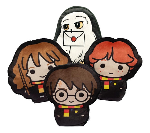 Kit Colección Peluche Harry Potter, Ron, Hermione Y Hedwig