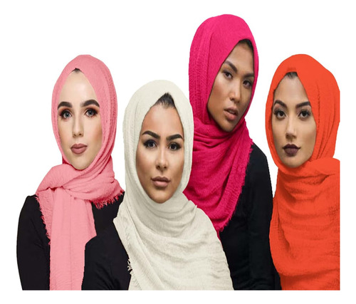 Qymy Conjunto De 4 Piezas Hijab Pañuelo Musulmán Para La Cab