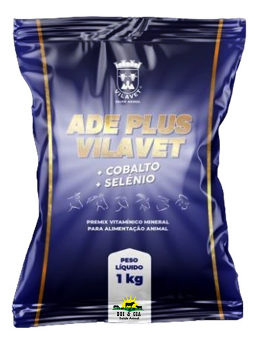 Vit Ade Plus 1kg Cobalto Selenium Vilavet Misturar Sal Ração