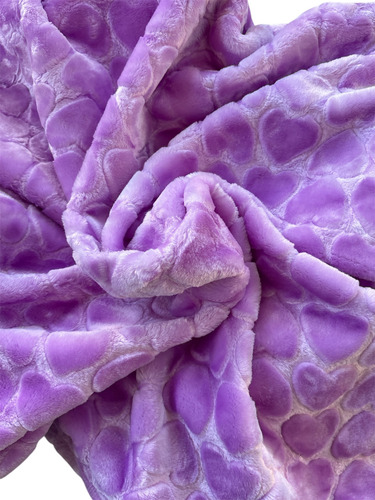 Manta Frazada Cuna Bebé 100 X 140 Cm Corazón Violeta