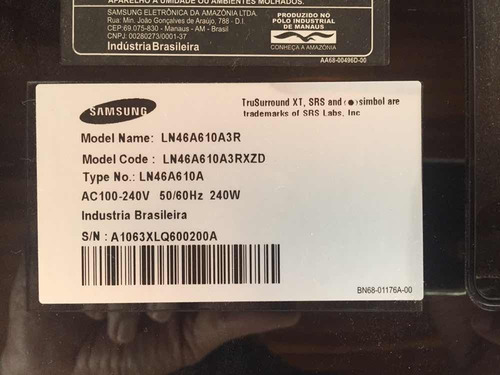 Tv Samsung Para Retirar Peças