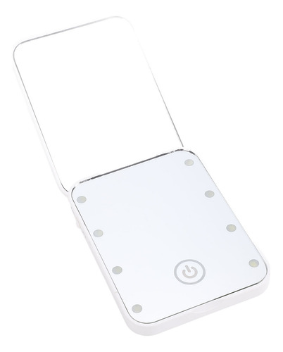 Espejo De Maquillaje Compacto Blanco Blanco, Led, Viaje, 2 C