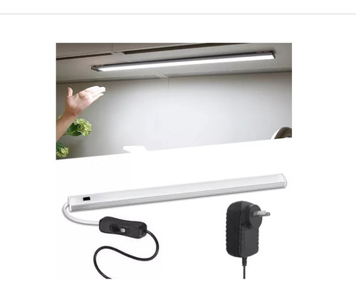 Perfil Led Bajo Alacena Cocina 50cm + Fuente Con Interruptor