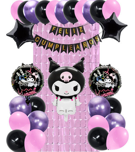 Kit Globos Kuromi Decoración Cumpleaños 