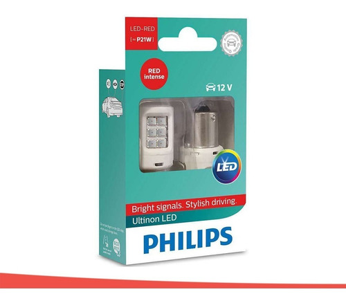 Imagem 2 de 7 de Par Kit 2 Lâmpadas Philips Led Ultinon P21w 1 Polo Freio