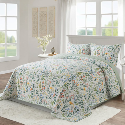 Newlake Juego De Colcha Y Edredón De Patchwork Reversible -