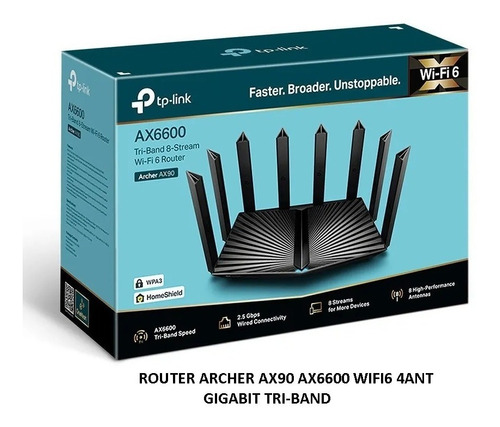 Router Archer Ax90 Ax6600 Wifi6 4ant Gigabit Tri-band