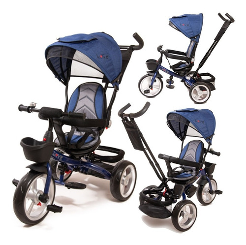 Triciclo Infantil Bebe Asiento Manija Direccional Gira 360