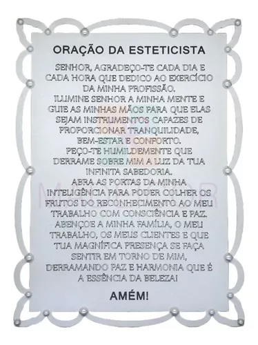 Oração Da Cabeleireira Placa Mdf Decoração