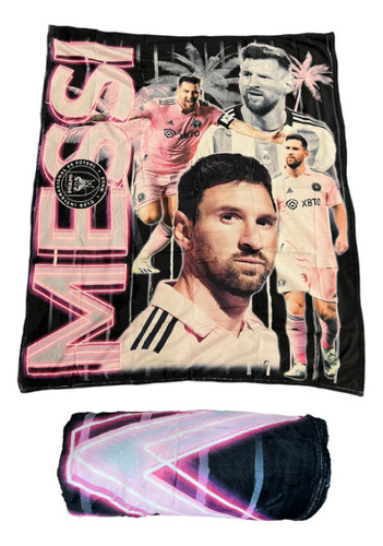 Colcha Manta Messi Neymar Cr7 Futbol Jolly Bamby Algodon Color Rosa
