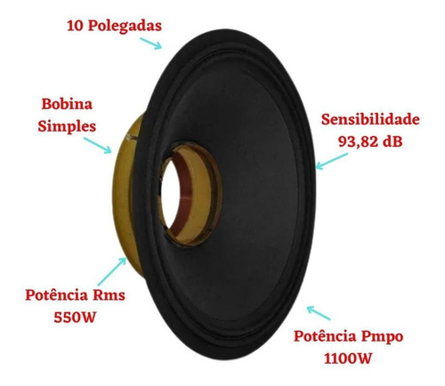 Kit Reparo Magnum Para Woofer 12 Rex 12'' 550w Rms 4/8 Ohms