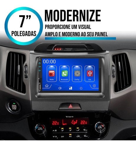 Kit Multimidia Carplay Android Auto Mp5 Sportage 11 12 13-16