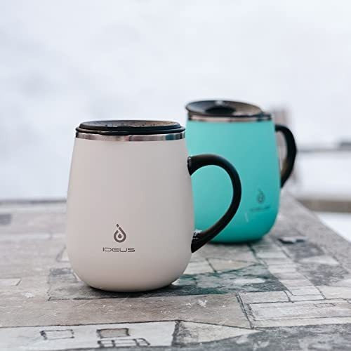 Ideus Taza De Café Aislada De 16 Oz Con Asa Y Tapa, Vaso Ais