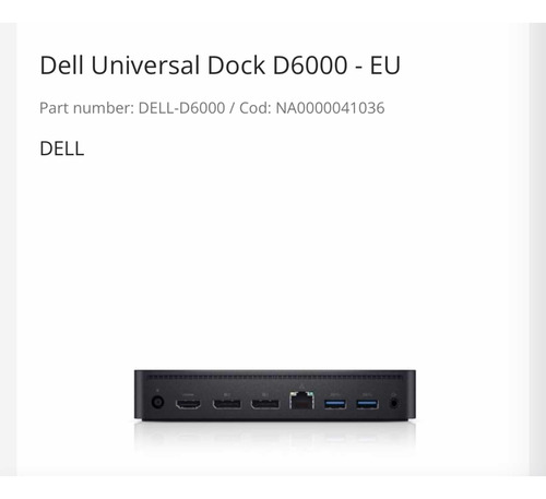 Dell Universal Dock D6000 Displaylink