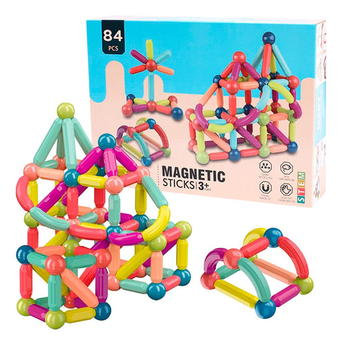 Barillas Magneticas De Construcción 84 Piezas Dia Del Niño