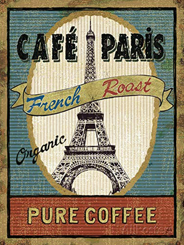 Zmkdll Cafe Paris French Roast Pure Coffee Tin Metal Alumini