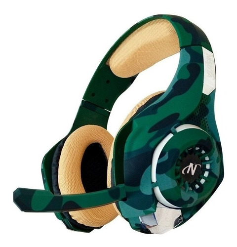 Imagen 1 de 2 de Auriculares gamer Nisuta NSAUG300C verde camuflado