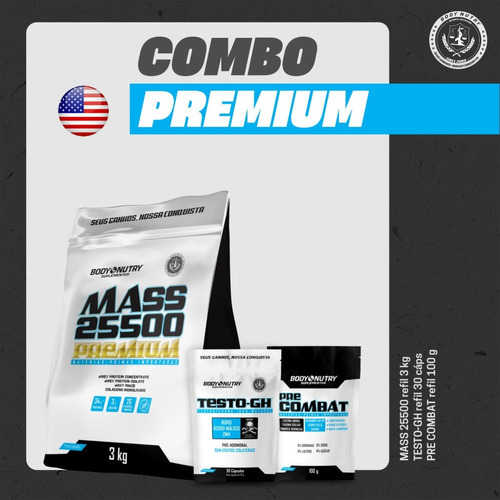 Combo Whey Isolado 3kg C/ Creatina + Testo Gh + Pré Treino  Sabor Shake De Morango