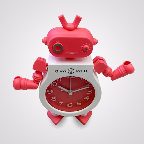 Reloj Despertador Infantil Robot Varios Colores Regalos Aka