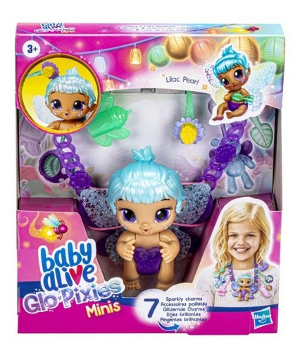 Muñeca Baby Alive Glo Pixies Minis Dije Lilac Pearl