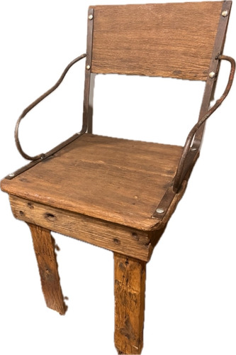 Sillon Silla De Madera Lapacho Hierro Antiguo - Estanciach