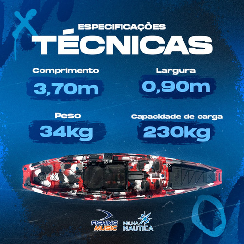 Caiaque Com Pedal Evo Drive Predador 1290 Milha Náutica