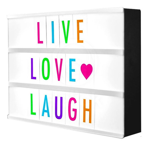 Cartel Luminoso Led Letras Colores Lightbox Tablero 30x25 