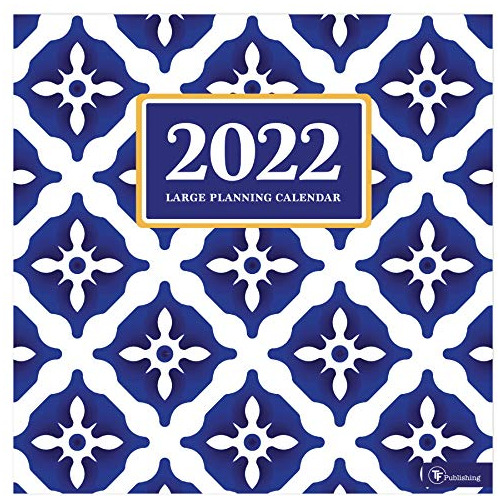 Calendario De Pared Mosaico Azul De Gran Cuadrícula 20...