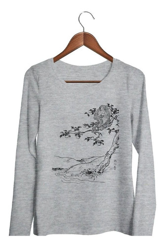 Remera De Mujer Dibujo Lapiz Arbol Hojas Paisaje Ml