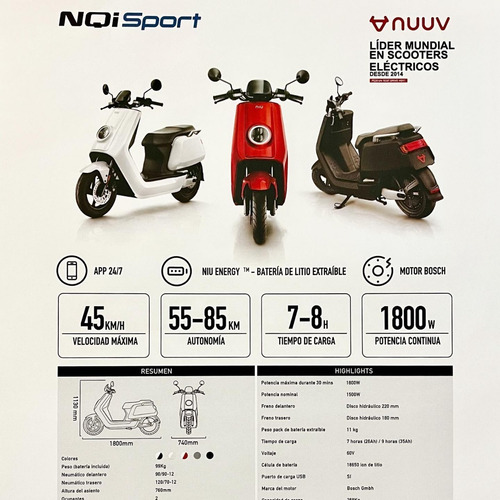 Imagen 14 de 15 de Nuuv Nqi Sport Extendida Motor Bosch Batería Panasonic 0km